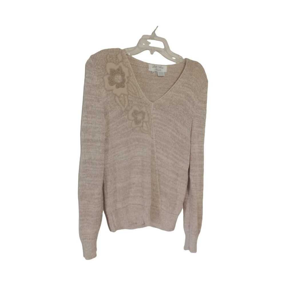 Lilli Ann Knits V-neck Padded Vintage sweater